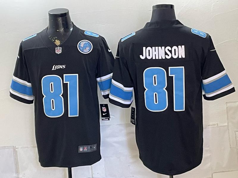 2026 Men Detroit Lions #81 Johnson black Nike Limited NFL Jersey 0828003